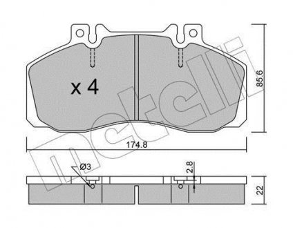 Комплект гальмівних колодок Metelli 22-0267-0