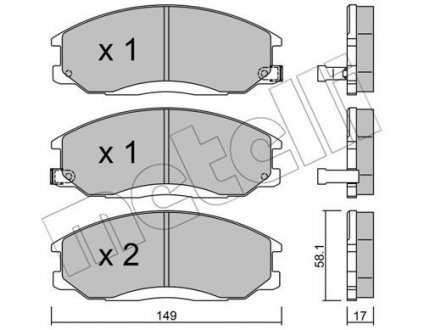 Комплект гальмівних колодок (дискових) Metelli 22-0364-0