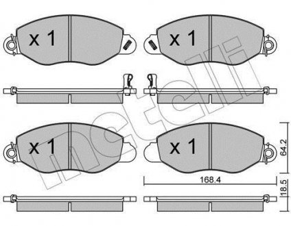 Комплект гальмівних колодок (дискових) Metelli 22-0536-0 (фото 1)