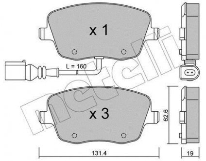 Комплект гальмівних колодок (дискових) Metelli 22-0547-1 (фото 1)