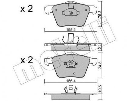 Комплект гальмівних колодок (дискових) Metelli 22-0599-0 (фото 1)