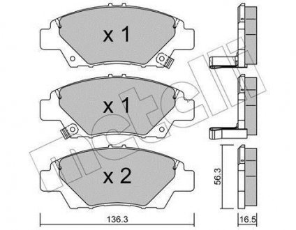 Комплект гальмівних колодок (дискових) Metelli 22-0865-0