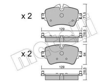 Комплект гальмівних колодок Metelli 22-1013-0