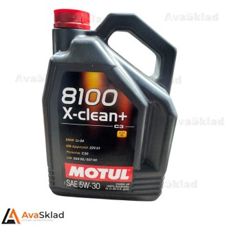 Моторна олія 8100 X-CLEAN + 5W-30 Синтетична 5л MOTUL 106377