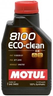 Моторна олива 8100 ECO-clean 5W30 1L MOTUL 841511 (фото 1)