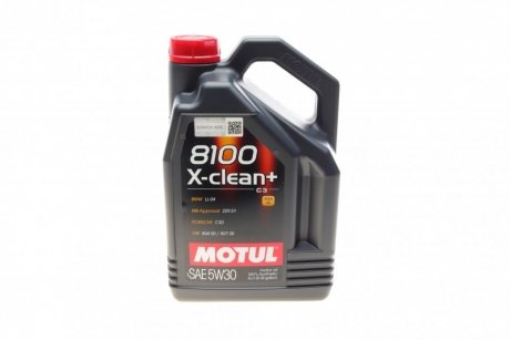 Олива моторна 8100 X-Clean+ 5W-30, 5л. MOTUL 854751