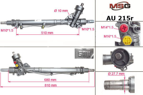 Рульова рейка з ГУР відновлена Audi A6 97-04 MSG AU215R