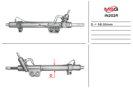 Рульова рейка з ГУР відновлена Nissan Pathfinder R51 04-14, Nissan Navara 05-15 MSG IN202R