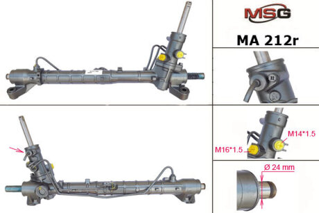 Рульова рейка з ГУР відновлена Mazda 5 05-10, Mazda 3 03-09 MSG MA212R