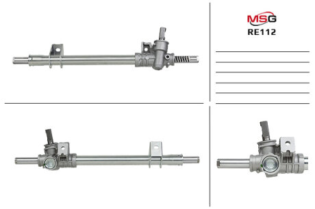 Акция Рульова рейка без ГУР нова Renault Symbol 98-08, Renault Clio II 98-05, Renault Kangoo 97-07 MSG RE112