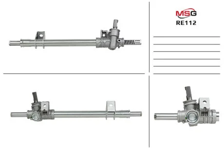Акция Рульова рейка без ГУР нова Renault Symbol 98-08, Renault Clio II 98-05, Renault Kangoo 97-07 MSG RE112