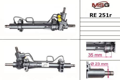 Рульова рейка з ГУР відновлена Renault Clio II 98-05, Renault Kangoo 97-07 MSG RE251R