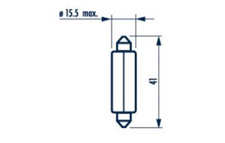 175123000 Лампа C18W 12V 18W SV8,5 15x41 |FESTOON 41mm| (10шт) NARVA 17512