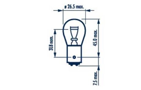 179163000 Лампа P21/5W 12V 21/5W BAY15d (10шт) NARVA 17916
