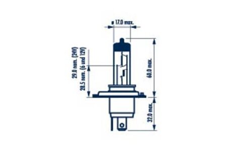 488923000 Лампа H4 24V 75/70W P43t HD NARVA 48892