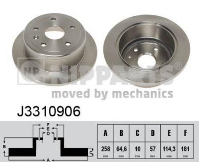 Диск гальмівний NIPPARTS J3310906