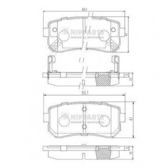 Комплект гальмівних накладок NIPPARTS J3610512