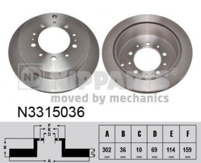 Диск гальмівний NIPPARTS N3315036