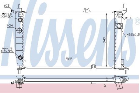 Радіатор системи охолодження NISSENS 63253A