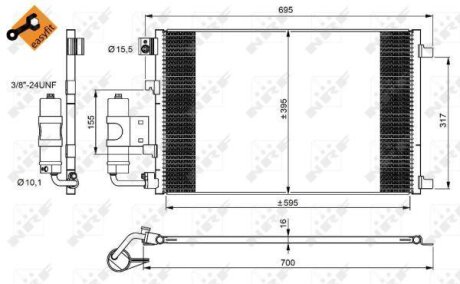 Радіатор кондиціонера NRF 350042