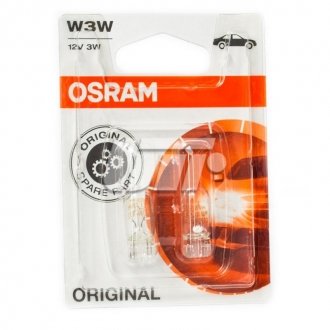 Лампа W3W; W3W 12V 3W W2,1X9,5D 2шт OSRAM 282102B