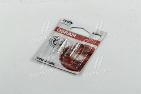 Лампа розжарювання W5W 12V 5W W2,1X9,5D 2шт OSRAM 282502B