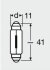 6411-BLI2 Лампа C10W 12V 10W SV8.5-8 ORIGINAL (41 мм) OSRAM 6411-02B (фото 3)