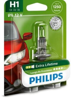 H1 LongLife EcoVision 12V 55W P14,5s Blst. 1 pc. PHILIPS 12258LLECOB1