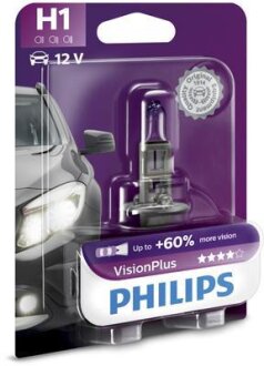 H1 VisionPlus (+60%) 12V 55W P14,5s Blst. 1 pc. PHILIPS 12258VPB1