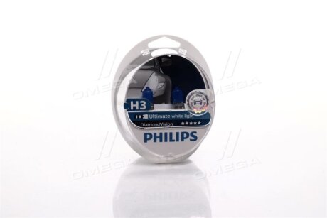 H3 Diamond Vision 12V 55W PK22s SP 2 pc. PHILIPS 12336DVS2