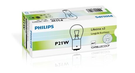 P21W LongLife EcoVision 12V 21W BA15s PHILIPS 12498LLECOCP