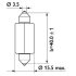 Festoon T15x43 24V 15W SV8,5 PHILIPS 13850CP (фото 3)
