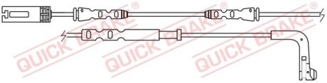 Датчик зносу гальмівних колодок (передніх) BMW 1 (E81/E82/E88)/3 (E90/E91) 04- QUICK BRAKE WS 0250 A