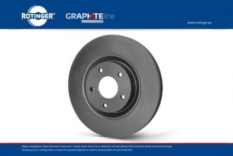 Диск гальмівний передн. в графітовому покритті ROTINGER RT20418GL