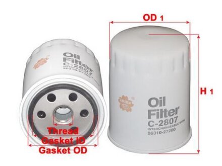 Акция Фільтр масляний 1.5CRDI 12V HYUNDAI Accent LC 00-06 SAKURA C-2807