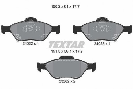 Комплект гальмівних колодок TEXTAR 2402201