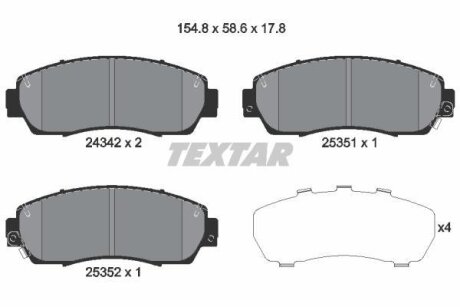 Гальмівні колодки до дисків TEXTAR 2434201