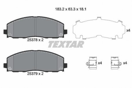 Комплект гальмівних колодок TEXTAR 2537801