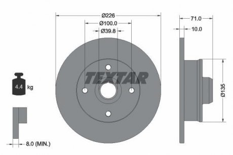 Диск гальмівний TEXTAR 92041803