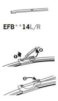 TRICO ExactFit Flat Щітка склоочисника,безкаркасна OEM (350мм) Trico EFB3514L