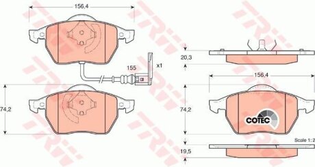 - Гальмівні колодки до дисків TRW GDB1403