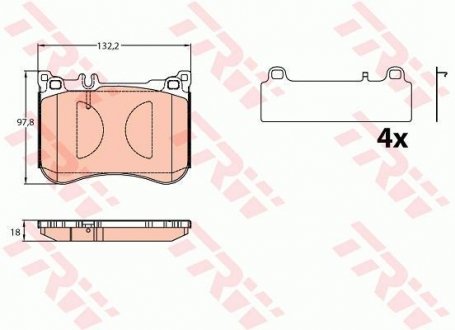 Комплект гальмівних накладок до дискових гальм TRW GDB2144