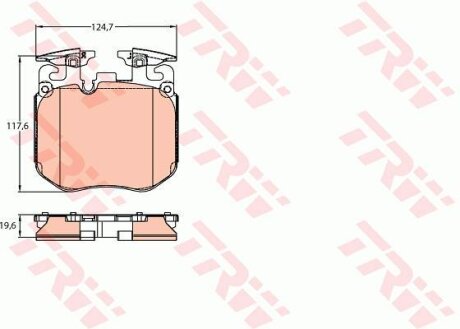 Комплект гальмівних колодок з 4 шт. дисків TRW GDB2147