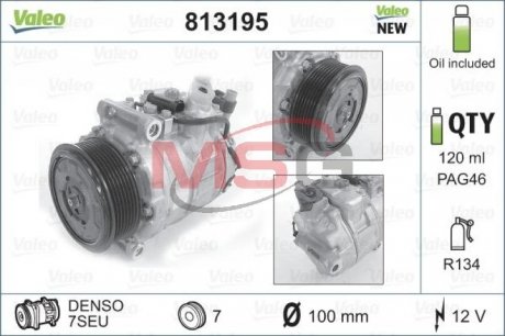 VALEO Компресор кондицiонера Valeo 813195