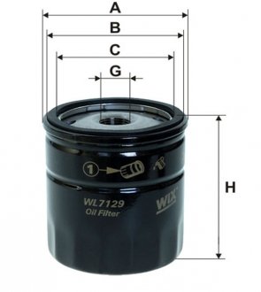 Фільтр оливний WIX FILTERS WL7129