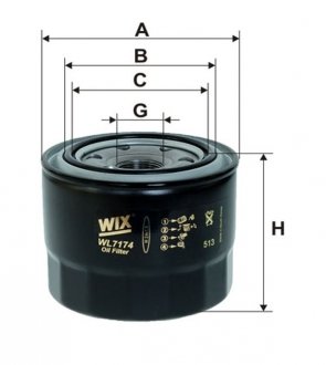 Фільтр оливний WIX FILTERS WL7174