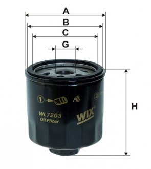 Фільтр оливний WIX FILTERS WL7203