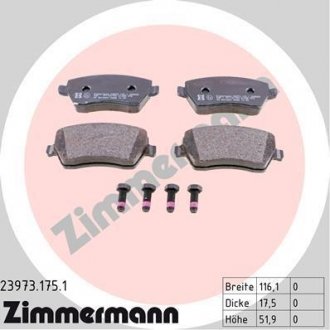 Комплект гальмівних колодок ZIMMERMANN 23973.175.1