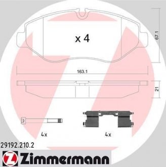 Колодки гальмівні дискові, к-кт ZIMMERMANN 291922102