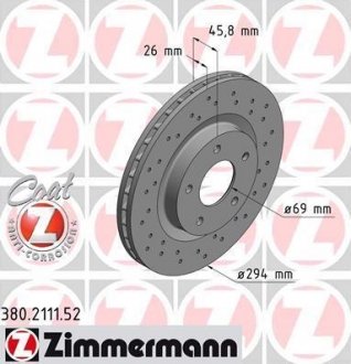 Диск гальмівний SPORT Z ZIMMERMANN 380211152 (фото 1)